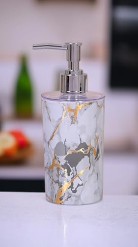Image of Liquid Soap Dispenser|Sanitizer Dispenser, Lotion, Shampoo Dispenser | Handwash Bottle for Kitchen | Soap Dispenser for Wash Basin 17 * 11 * 6cm 300ML (Marble White)