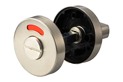 JUVA Rosettenpaar Edelstahl matt Türrosette rund für Innentüren - F100582 | WC-Riegel Paar für Toiletten - Bad inkl. Befestigungsmaterial | Edelstahl massiv | 1 Paar - Tür-Rosettenpaar für Zimmertüren