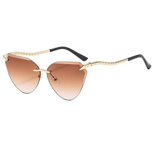 Lunettes œil de chat luxe avec monture métallique fine sans cadre