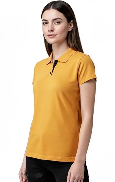 DS Divisha Polo T-Shirt for Women | Cotton Regular Fit Solid Classic Collar Half Sleeve | Womens Polo Collar Neck T-Shirt Top-picture-10