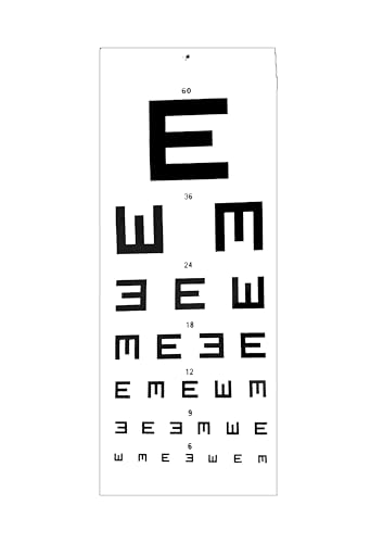 Image of EEP || Professional Eye Test Chart Set || 4 Charts - Snellen Alphabet, E Type, C Type, Number Format || Vision Testing Charts || White