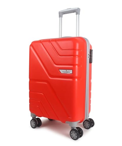 Image of Trolley Bag Small Size, 56 cms Hard Side Travel Bag for Women, 8 Wheel Luggage Suitcase for Travelling, Cabin-Friendly, Scratch Resistant, Small Trolley Suitcase (Small, Red)