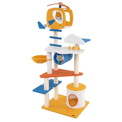 Torre para gato temática aviación 70 pulg alto multi-nivel miniatura 1