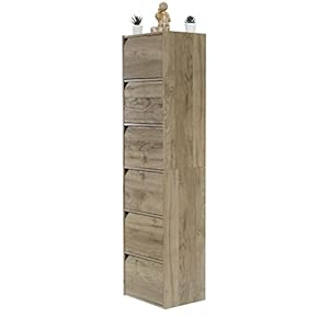 Iris Ohyama, Meuble à Portes et etagère, Meuble de Rangement/Etagère de Rangement, Design & Moderne, Solide, Modulable, Bureau,Chambre,Salon – Module Shelf – MDB-6D – Brun Cendré