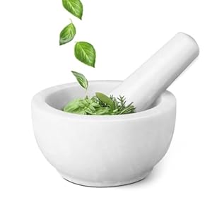 Flexzion Marble Mortar and Pestle Set