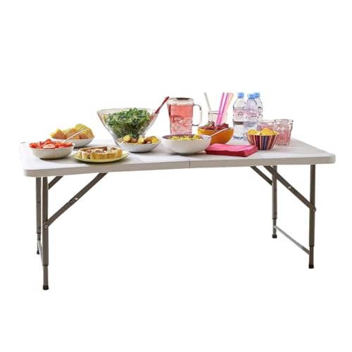 Mesa de picnic portátil y ligera de aluminio – Mesa de comedor compacta para fiestas en el jardín para eventos al aire libre, fácil de transportar y configurar, perfecta para acampar y barbacoas