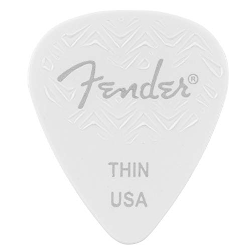 Fender 351 - Púa para guitarra, Blanco, Thin