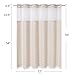 MitoVilla No Hooks Required Farmhouse Shower Curtain with Snap-in Liner - with Window & Magnets, Boho Cotton Linen Fabric Shower Curtains with Tassels for Rustic Bathroom Decor, Beige/Cream, 72 x 74