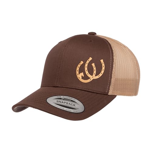 Love Sketches Embroidered Horseshoe Trucker Hat Western Snapback Cap