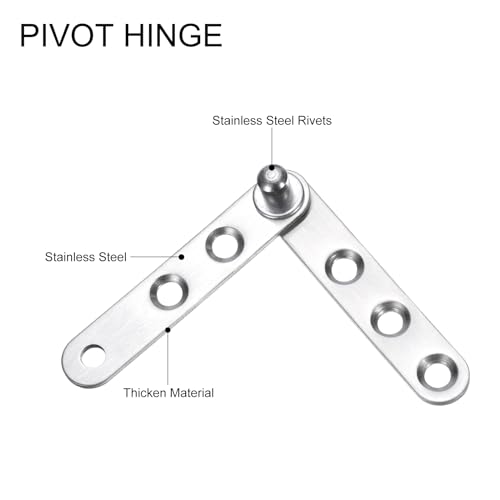 QUARKZMAN 4 Stücke aus kleinen Edelstahl Stahl 360-Grad Drehbare Versteckte Scharniere Tür Drehgelenk Scharniere Edelstahl Schubladen Fenster Tür Zubehör für Schränke