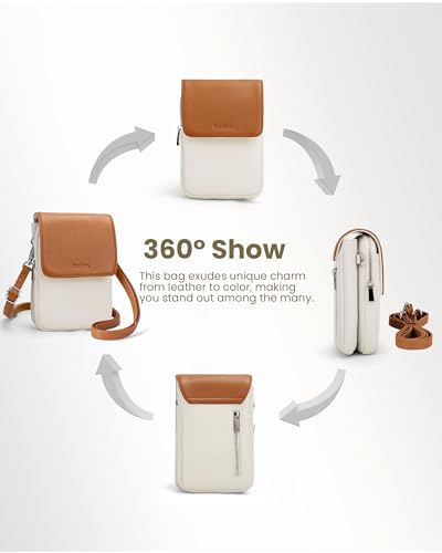 Image of befen Genuine Leather Crossbody Bags for Women, Cell Phone Cross body Purse Bag with RFID Blocking Card Slots