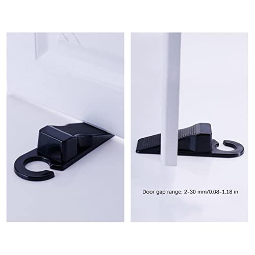 Hsthe Sea 4pcs Hangable Door Wedge,Door Stopper for Floor,Heavy Duty Rubber Door Stop,Black Door Wedge Suitable for Coarse Floors Board - Image 3