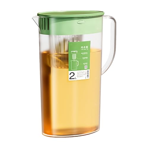 Jarra para frigorífico con tapa, 2 litros, transparente, 1 unidad, color y verde