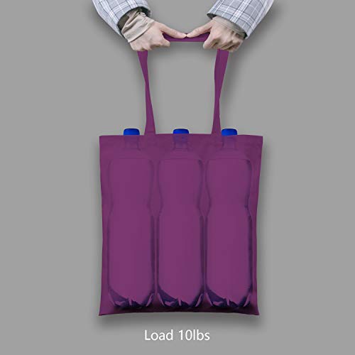 Image of TOPDesign 24-Pack Economical 16 inchx15 inch Purple Cotton Tote Bag, Lightweight Medium Reusable Grocery Shopping Cloth Bags, Suitable for DIY, Advertising, Promotion, Gift, Activity