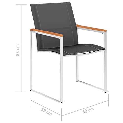 Chaises de salle à manger résistantes aux intempéries lot de 2 acier
