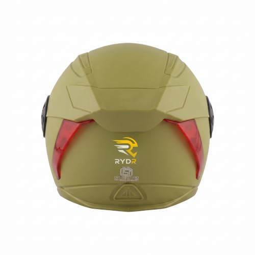 Image of RYDR Flare Desert Storm Half Face Helmet for Men & Women with Helmet Bag | Open Face Bike Helmet | Durable ABS Shell, Comfortable Padding & Air Ventilation