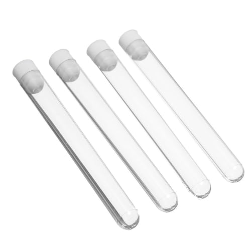 10Pcs/Set Plastic Test Tubes 15 * 150mm for Lab Test Tool with Screw Cap Transparent