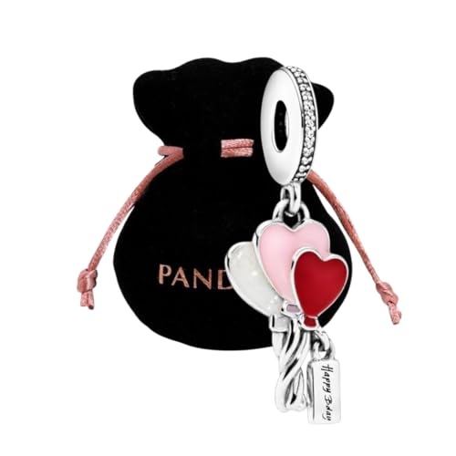 Happy Birthday Balloon Dangle Charm - Fits PANDORA Moments Bracelets - Gift for Her - Sterling Silver & Enamel - Jewelry for Women with Gift Bag
