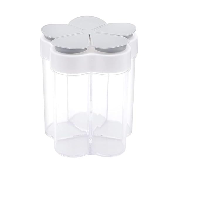 KPS 5 In 1 Camping Seasoning Jar | Travel Spice Container | Clear Plastic Condiment Bottle | Cooking Gadget | Multifunctional Kitchen Spice Tank | Salt/Pepper/Sugar Dispenser (Pack of 1,Multicolor)