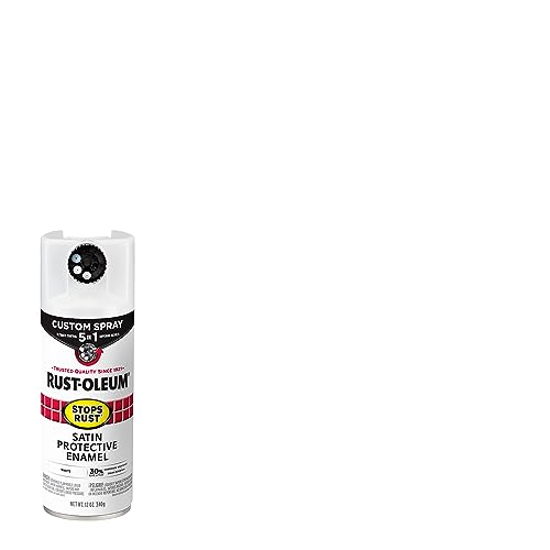 Rust-Oleum 376870 Stops Rust Custom Spray 5-in-1 Spray Paint, 12 oz, Satin White, (Pack of 1)