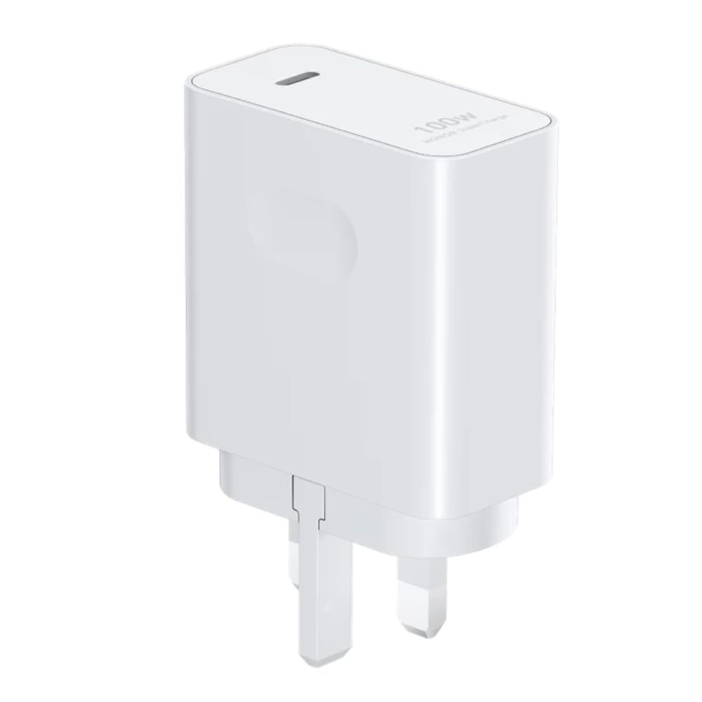 HONOR SuperCharge GaN Power Adapter 100W Max Fast Charging USB-C Wall Charger with 8-Layer Protection, Compact & Lightweight, White