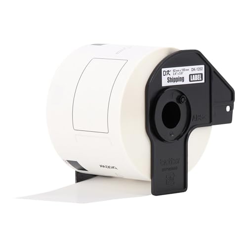 Image of Brother Genuine DK-120224PK Die-Cut Shipping Paper Labels, 2-7 /16 inch x 3-15 /16 inch, White, 300 Labels Per Roll, Box of 24 Rolls