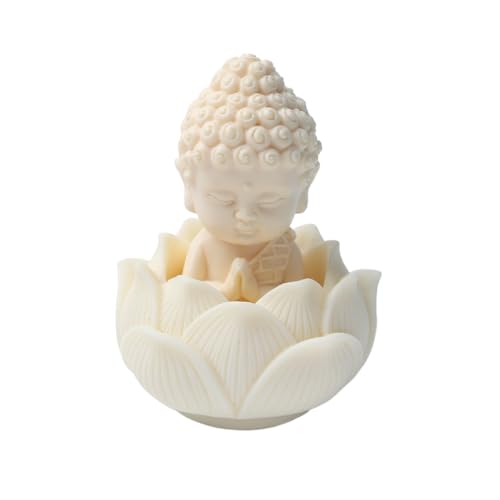 SHIDXIB 2Pcs/1Set Serene Buddha Statues in Lotus Pose Statue Ornament Ideal for Home Office and Car Decor
