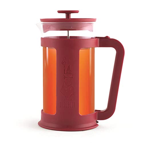 Image of Bialetti Coffee Press Smart, French Press for coffee or tea, borosilicate glass container, dishwasher safe, 1 ml - 34 Oz (8-cup), Red