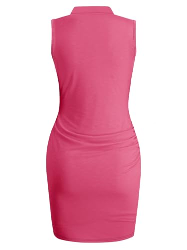 Image of AUXDIO Women Summer Bodycon Dresses Casual Tank Sleeveless Ruched Wrap 2026 Party Club Mini Dress
