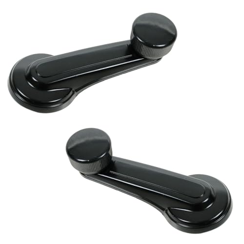 Image of TRQ Window Crank Handle Set Black Compatible with 84-89 Buick 82-94 Chevrolet 82-93 Oldsmobile Pontiac GM1354106