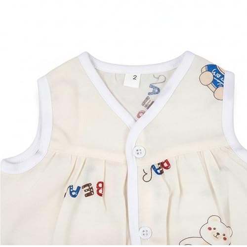 Image of Lil' Shark Muslin Cotton Frock Jhabla Set for Newborn Baby Girls | Sleeveless Vests | Summer Baby Dress 0-12 Months | Breathable Clothes | Assorted Prints