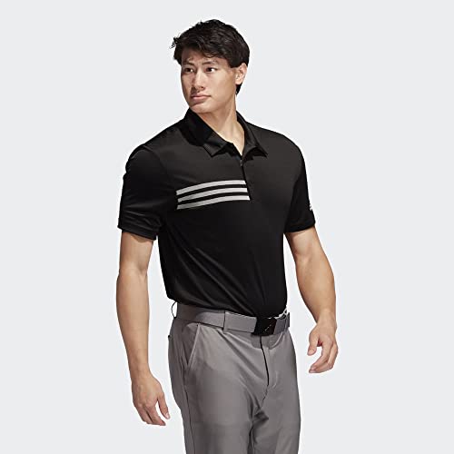 adidas Mens 3-Stripes Chest Sport Shirt (A324) - Black, 3X-Large, Poly4