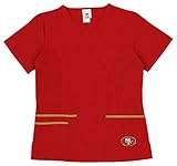Fabrique Innovations NFL San Francisco 49ers Logo Scrub Top, Large