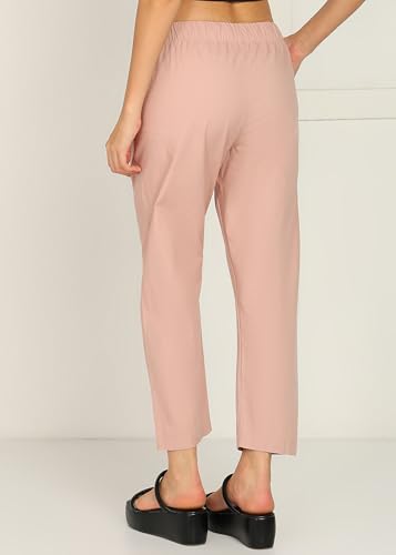 Image of Alan Jones Clothing Womens Mid Rise Cotton Relaxed Ankle Pants | 100% Cotton
