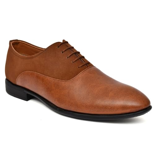 Mens-Brown-Leather-Lace-up-Formal-Shoes-27-cm-Length