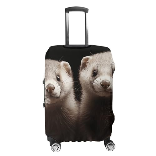 Travel Luggage Cover Suitcase Protector Ferrets Elastic Washable Stretch Suitcase Protector Anti-Scratch Travel Suitcase Cover Fit 18-32 Inch Luggage4