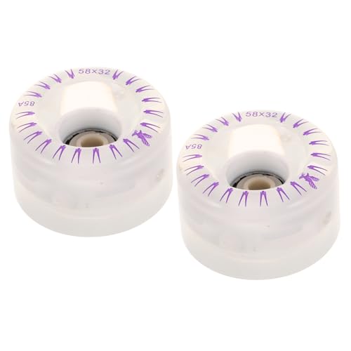 BESPORTBLE 2pcs Luminous Quad Roller Skate Wheels Light Up Replacement Wheels for Smooth Gliding Enhanced Stability for All Ages for Recreational Street and Outdoor Skating
