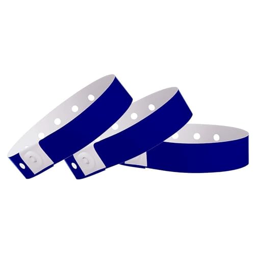 Image of 500 WristCo Navy Blue Plastic Wristbands for Events