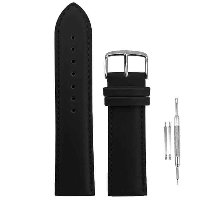 Image of Lineon NAGATA Full Padded Leather Watch Strap For Branded Watches Premium and Soft Strap For Titan, sonata, timex, casio and for all other brand