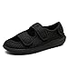 Chaussons Femme Hommes Chaussures Réglables Scratch Pantoufles Sandales Respirable Diabéthique Chaussons Orthopédique Anti-dérapante Edema Swollen House Sabots,Noir,40 EU