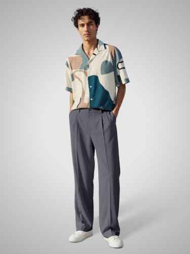 Image of FTX Men's Korean Style Casual Trouser | Premium Lycra Stretch Fabric | Smart Regular Fit | 2 Side Pockets | Comfortable Stretchable Everyday Wear Pants