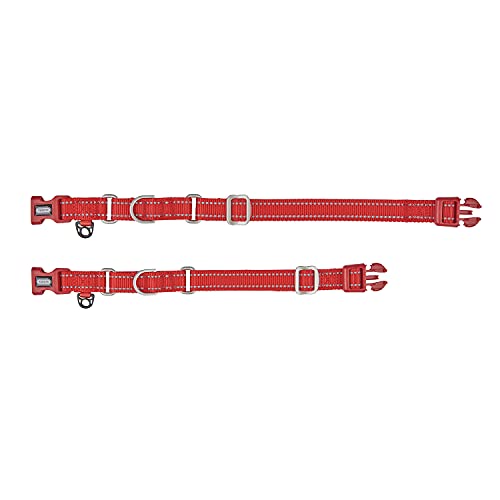 YUDOTE Reflektierende Martingale Hundehalsbänder,ausbruchsicheres Anti-Zug-Trainingshalsband mit Sicherheits-Schnellverschluss für schmale Kopfhunde erleichtern das Gehen,Mittel,Rot