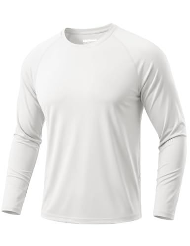 TACVASEN Homme T-Shirt Manches Longues Protection Solaire Rashguard Top extérieur Anti-UV T-Shirt Décontractée Chemise Légère Séchage Rapide Camping...