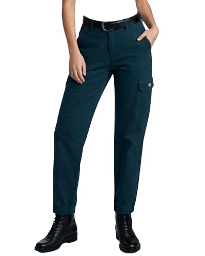 Image of Dickies Womens High Rise Cotton Twill Cargo Joggers Elastic Ankle