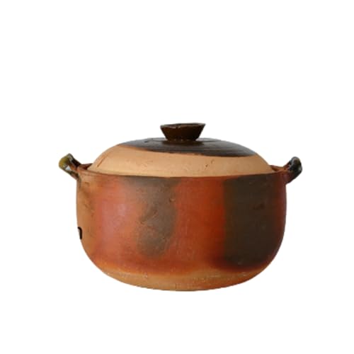 Luulife 土鍋 キャセロール 直火対応 バイノーラルデザイン お手入れ簡単 家用料理 ご家庭でスープやお粥を作るのに最適です (26*15cm,ワイヤーなし)