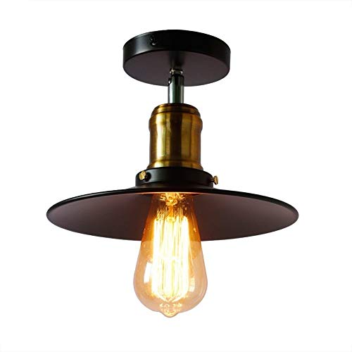 Plafonnier américain LED rétro luminaire industriel noir E27 suspendu