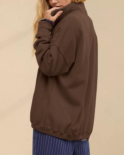 Image of Gacaky Sweatshirt for Women Oversized Casual Long Sleeve Button Henley Neck Pullover Tops Fashion Outfits Clothes