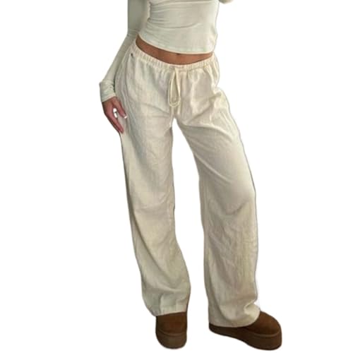 Solid Color Wide-Leg Drawstring Pants for Women - High-Waist Loose Fit Lounge Pants for Home or Casual Going Out