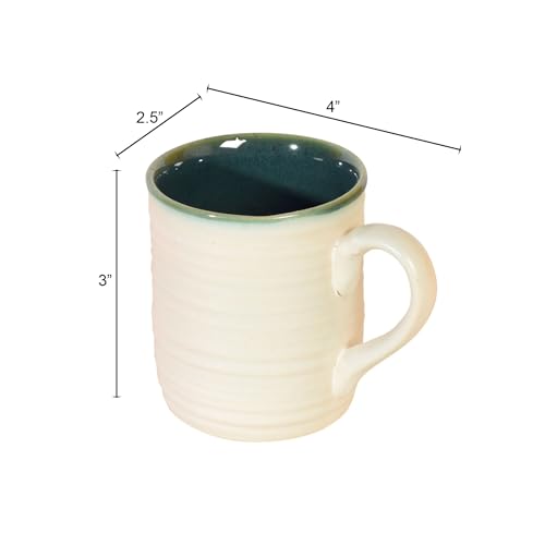 Image of AAKRITI ART CREATIONS White Dove Tea Cups Set of 6 | Ceramic Cup Set | Multipurpose Utility Cups | Modern Art Ceramic Cups, Kitchen Essentials | Glossy Finish, White Tea Cup Set
