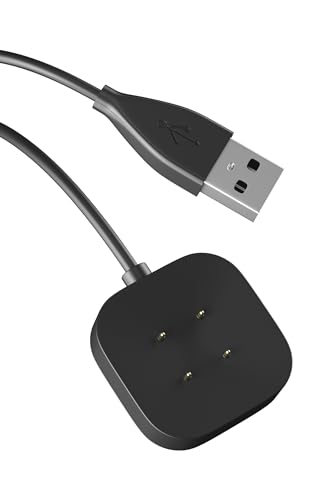 Yaekea Compatible for Fitbit Sense/Sense 2/Versa 4/Versa 3 Charger Replacement 3.3FT USB Magnetic Fast Charging Cable Dock Stand for Fitbit Sense/Sense 2/Versa 4/Versa 3 Smartwatch Accessories